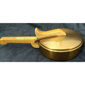 Vintage DUK-IT Wood and Copper Mid Century Silent Butler Ashtray Crumb Catcher